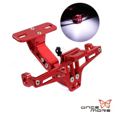 CNC Motorcycle Rear Red Number License Plate Bracket Holder For Honda XRE300 — 第 1/4 张图片