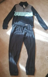 Victoria Secret Rosa Completo Perfetto, Pullover Quarto Zip Pantaloni Classici Grigio Blu - Foto 1 di 4