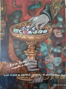 1961 bowl of Van Cleef & Arpels rings vintage Jewelry art color ad - Picture 1 of 1