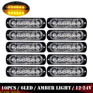 10 X 6LED Car Truck Beacon Hazard Strobe Light Amber 12V - Picture 1 of 8