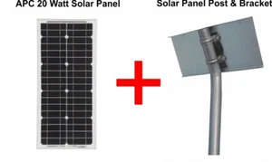 24v 20 Watts Solar Panel With Solar Panel Post & Bracket for 20 Watt Solar Panel - Picture 1 of 2