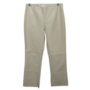 Pantalones Colección Le Lis Mujer M Beige Imitación Cuero Pierna Recta Hendidura Carrera - Imagen 1 de 7