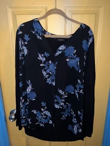 Sweater Blue W/ Flowers. Lane Bryant Womens Plus 22/24 #23 - Picture 1 of 4