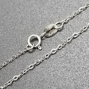 Collana placcata oro bianco 18 carati COCO matrimonio gioielli fidanzamento catena rolo 18" - Foto 1 di 8