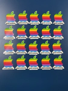Vintage Original 1980 Apple Computer Rainbow Logo  DECAL STICKERS, LOT OF 20!! - Picture 1 of 3