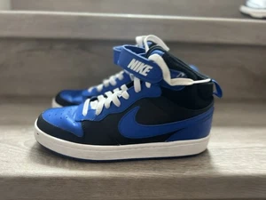 Nike Court Borough 2 Mid Black Game Royal Size 7 (GS) DM8872-001 - Picture 1 of 6