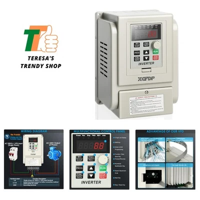 220V AC 1.5KW 2HP Variable Frequency Drive VFD Inverter for Spindle Control - Image 1 of 4