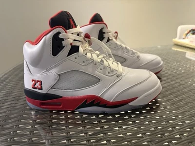 Jordan 5 Retro Fire Red Black Tongue Excellent Shape No Original box - Image 1 of 4