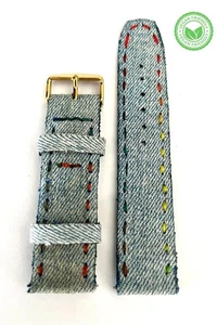 Cinturino vegano SPORT in Jeans Chiaro Cuciture Arcobaleno – Edizione PRIDE - Foto 1 di 6