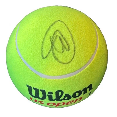"Pelota de tenis Novak Djokovic autografiada Wilson US Open Jumbo 10"" certificado de autenticidad JSA" Foto 1 de 4