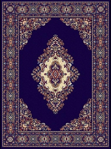 NAVY blue CARPET classic ORIENTAL 6x8 Persien AREA rug : Actual 5' 3" x 7' 6" - Image 1 of 1