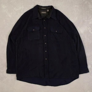 Vintage Wool Style Cpo Shirt 2XL Made in Korea Men's Navy Blue Plain - Picture 1 of 6