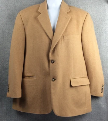 Club Room Мужская куртка Blazer 100% верблюда волос желтовато-коричневый 2 кнопки размер 44R читать - Изображение 1 из 4