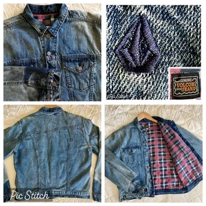Volcom Ride Along Blue Jean Denim Jacket Plaid Flannel Lined Women’s Lg Skater - Picture 1 of 24