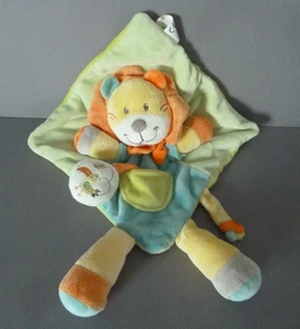 sd. NICOTOY LION flaches Kuscheltier grün orange gelb blau grau Vogel Tasche Pfote sehr guter Zustand - Bild 1 von 4