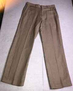 Kenneth Cole Pants Beige Linen Blend Dress Slacks Tan Size 30W x 30L - Picture 1 of 8
