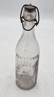 Lawrence L. Holden's Fall River, botella antigua en masa Blob Top Ale cabeza de alce 1880 Foto 1 de 4