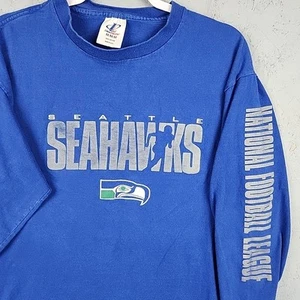 Vintage Logo Athletic Seattle Seahawks Shirt Herren Medium Blau Grafik Logo USA - Bild 1 von 7