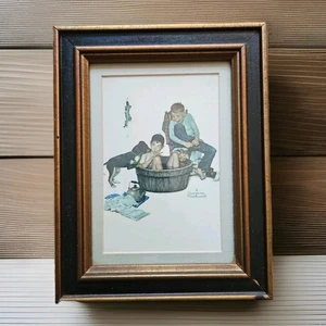 Norman Rockwell - Lickin' Good Bath, Matted, Framed Vintage Print - Picture 1 of 7