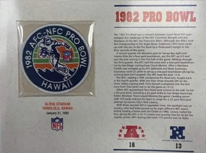 1982 NFL Pro Bowl Willabee & Ward Stat Card Patch - Bild 1 von 2