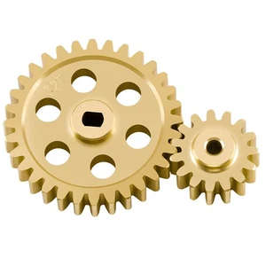 1/2Set Brass Transmission Gear 15T+32T for Losi 1/24 Micro-B 1/28 Micro-T RC Car - Picture 1 of 7