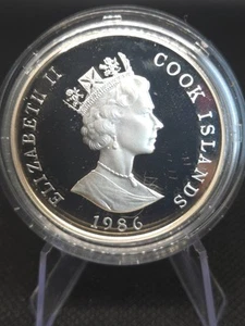 1986 Cook Islands $1 Silver Proof Piedfort-Royal Wedding - Picture 1 of 7