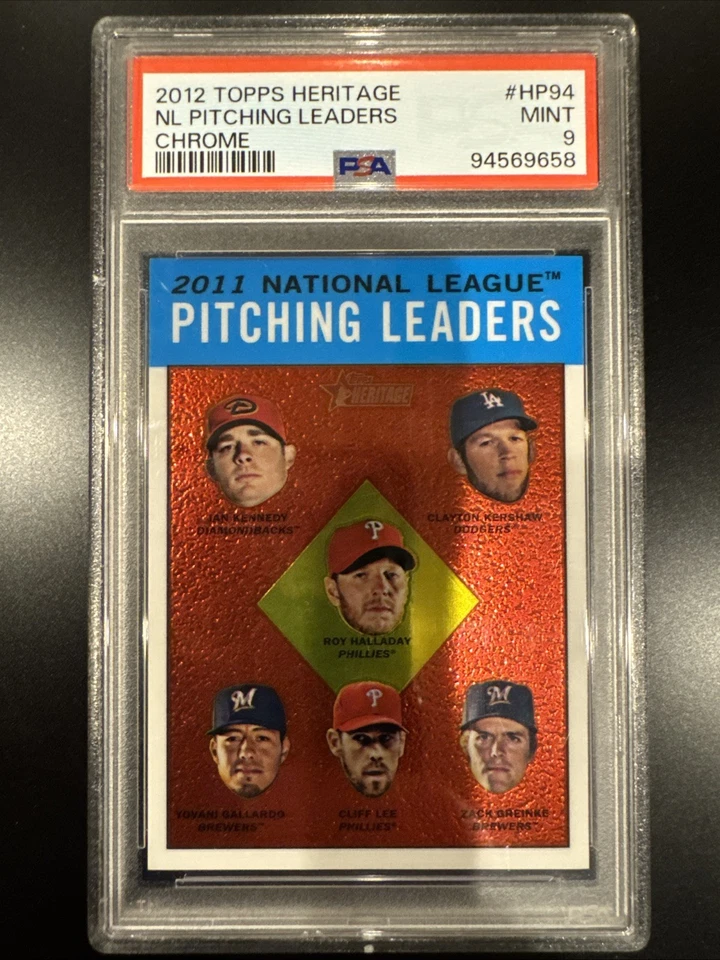 2012 Topps Heritage - Chrome League Leaders Clayton Kershaw, Zack Greinke PSA 9 - Image 1 of 4