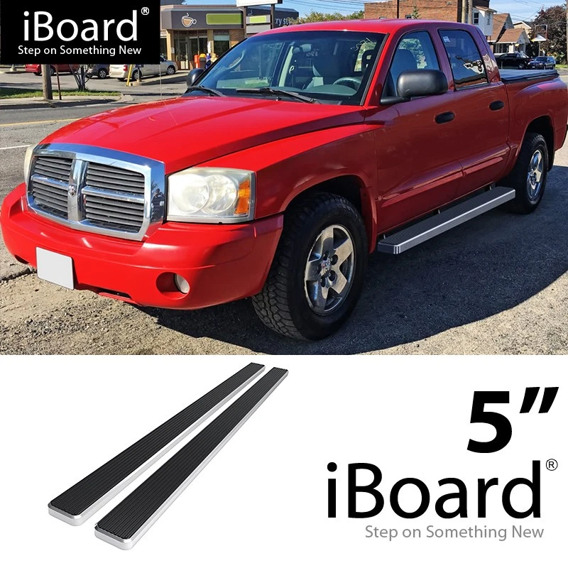 APS Running Board 5in Stainless Steel Polished Fit Dodge Dakota Quad Cab 05-11 - Imagem 1 de 4