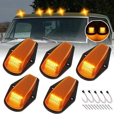 5x LED Cab Roof Lights Marker Amber for 1973-1997 Ford F150 F250 F350 Super Duty Foto 1 de 4