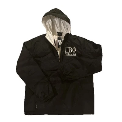 NUEVO Cortavientos Charles River Pi Beta Phi Negro Embalable Mujer’s Capucha Pequeña Foto 1 de 4