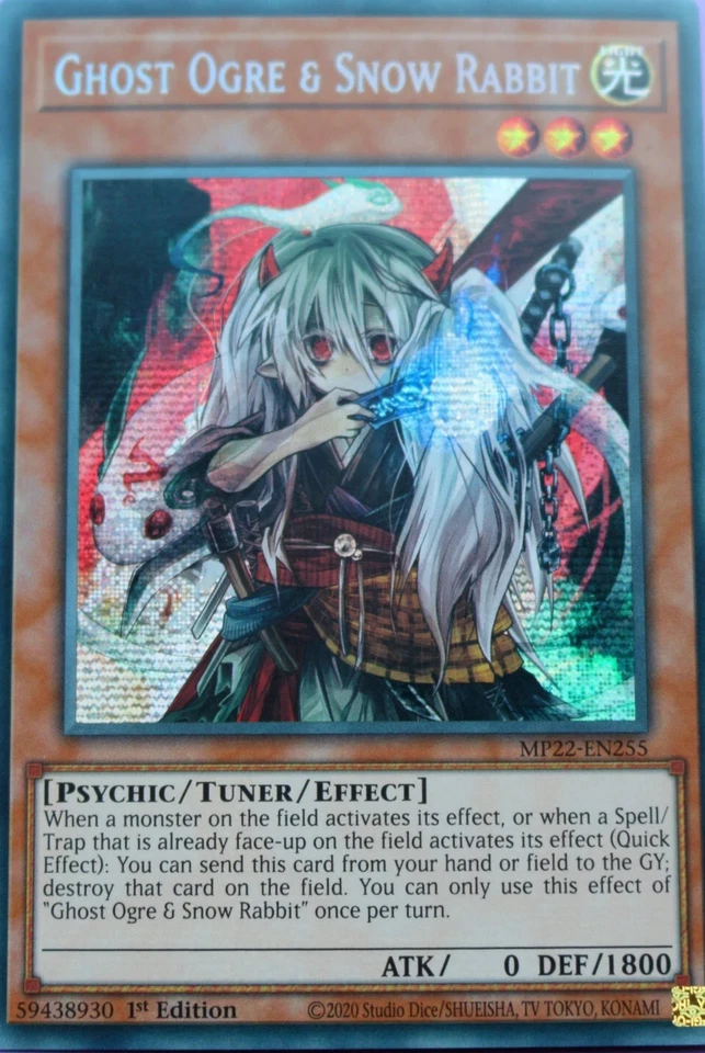 Ghost Ogre & Snow Rabbit MP22-EN255 1st Edition Secret Rare Yugioh TCG Card NM - Image 1 of 1
