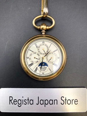 [N Mint] SEIKO ALBA Success V33F-7A50 Vintage Pocket Watch Moon Phase Quartz - Image 1 of 4