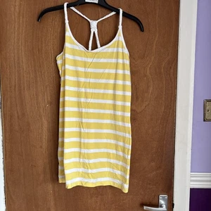 Papaya Size 16 Stretch Yellow And White Stripped Strappy Vest Top - Picture 1 of 8