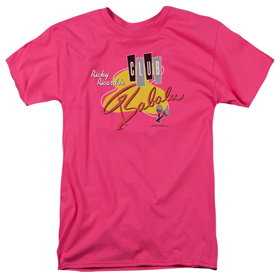 I Love Lucy Club Babalu Mens T Shirt Hot Pink Officially Licensed - Image 1 of 1