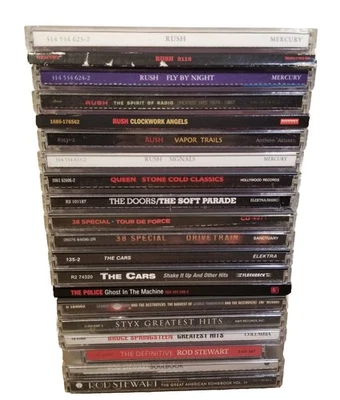 Hard Rock Heavy Metal CD Lot Of 20 Rush Queen The Doors Styx Cars 38 Special - Image 1 of 3