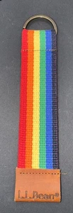 Ultra Rare LL Bean Rainbow Canvas Strap W/ Leather Keychain - Picture 1 of 2