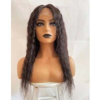 Pelucas de cabello rizado corporal 22" 13x4 T peluca frontal de encaje peluca de cabello humano onda larga Foto 1 de 4