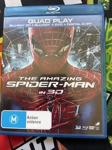 The Amazing Spiderman 3D, Quad Play, Blu-ray, DVD, Digital Copy, 4 Disc Set, VGC - Picture 1 of 2