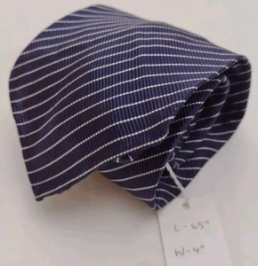 Cesare Attolini Napoli Men's Blue/White Stripe Silk/Cotton Necktie. New - Picture 1 of 7