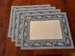 Set of 4 Elegant Country French Lined Cotton Place Mats - Picture 1 of 3
