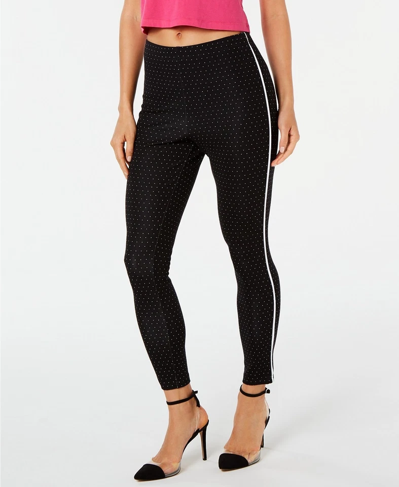 HUE Cropped Skimmer Leggings Pindot Knit Black Size XXL -