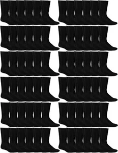 120 Pairs of Mens Bulk Lightweight Cotton Crew Socks, Homeless Donation Cheap - Picture 1 of 5