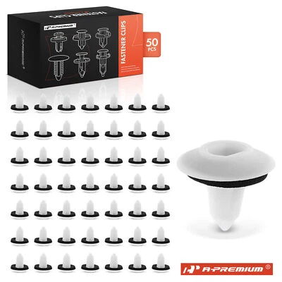 Clip de fijación de montaje de moldura de nailon A-Premium 50 piezas con sello para BMW 51717154239 Foto 1 de 4