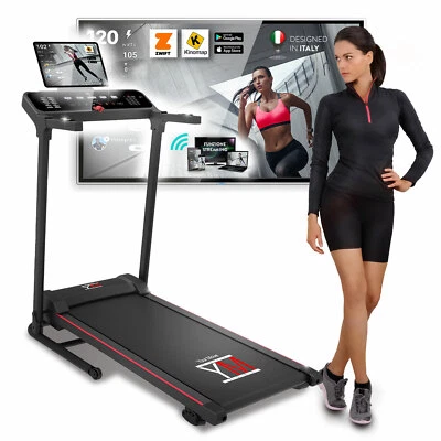 TAPIS ROULANT ELETTRICO PIEGHEVOLE 12 KM/H APP VIDEO STREAMING + ALTOPARLANTI - Immagine 1 di 4