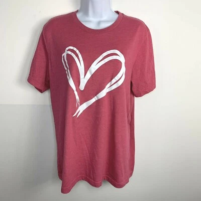 Camiseta de Lona Bella Rosa Corazón Talla XL Manga Corta Cuello Redondo Suave Tejido Gráfico Camiseta Foto 1 de 4