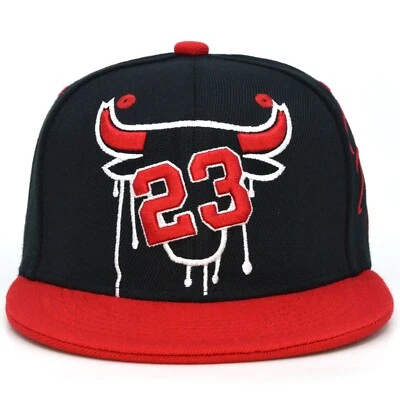 Kids Youth Drip 全新 Greatest Bull 23 芝加哥飞刺绣平沿帽 — 第 1/2 张图片