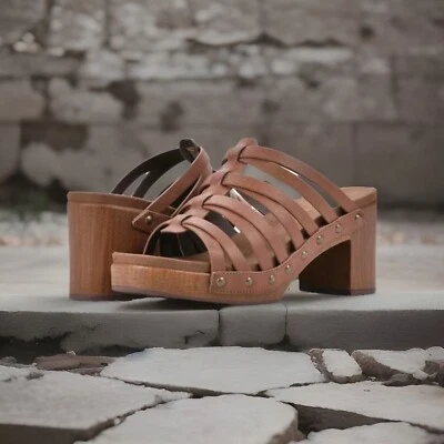 NIB White Mountain Women Block Heel Caged Slide Sandals Jackpot Size US 9 Brown - Image 1 of 4