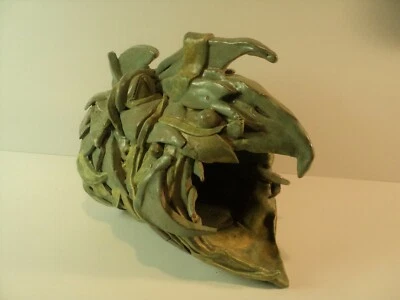 Vintage Folk Art Pottery, Handmade, Open Mouth Fish or Creature Head Foto 1 de 4