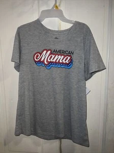 Celebrate Patriotic Women's "Americana MAMA" Multicolor Tee Shirt NWT - Picture 1 of 1