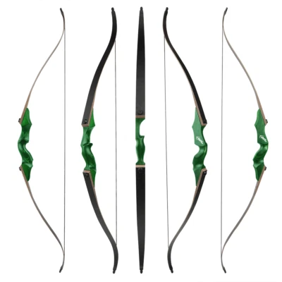 20-60lbs 60" Black Hunter Takedown Recurve Bow Wooden Longbow Archery Hunting  - Image 1 of 4